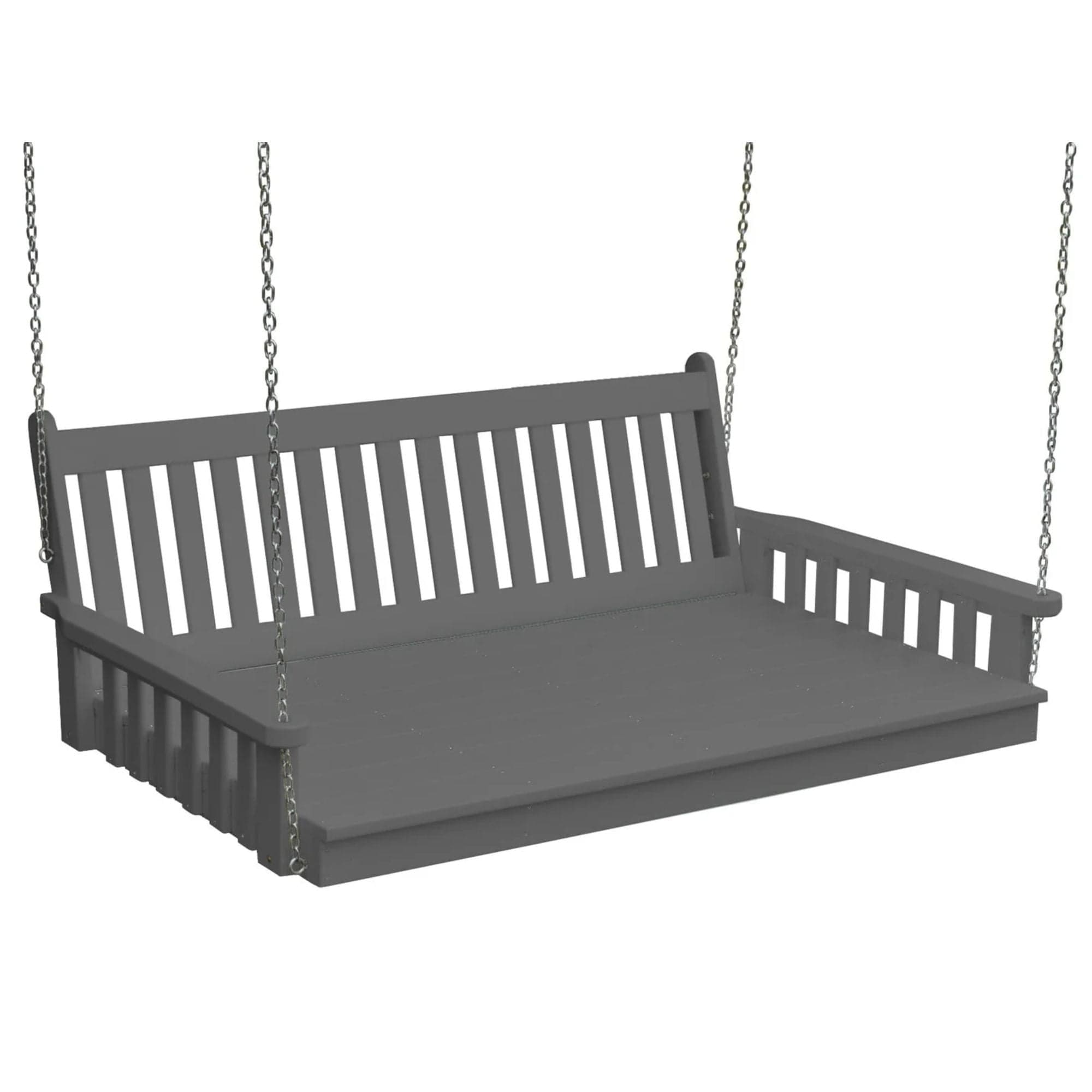 Keystone Amish Co. Twin Franklin Recycled Plastic Swing Bed, Dark Gray
