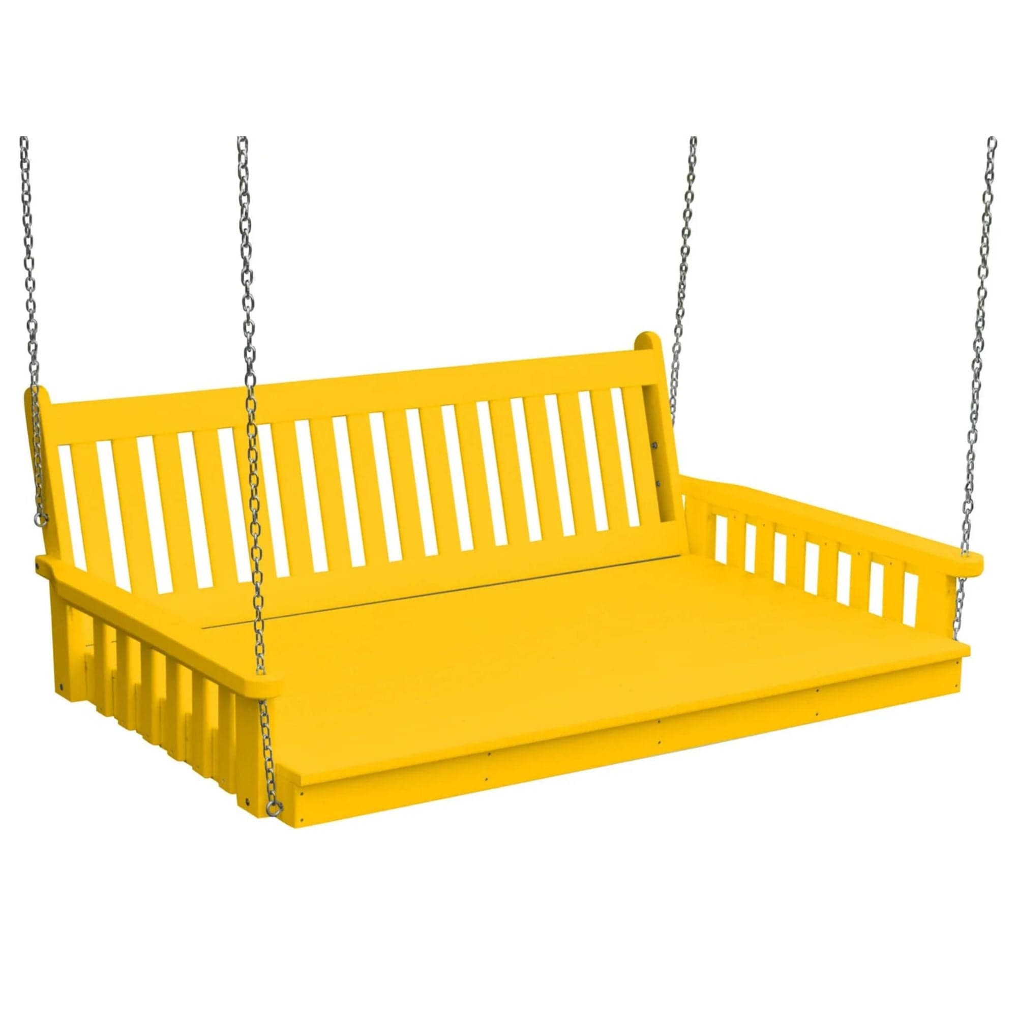 Keystone Amish Co. 6 Foot Franklin Recycled Plastic Swing Bed, Lemon Yellow