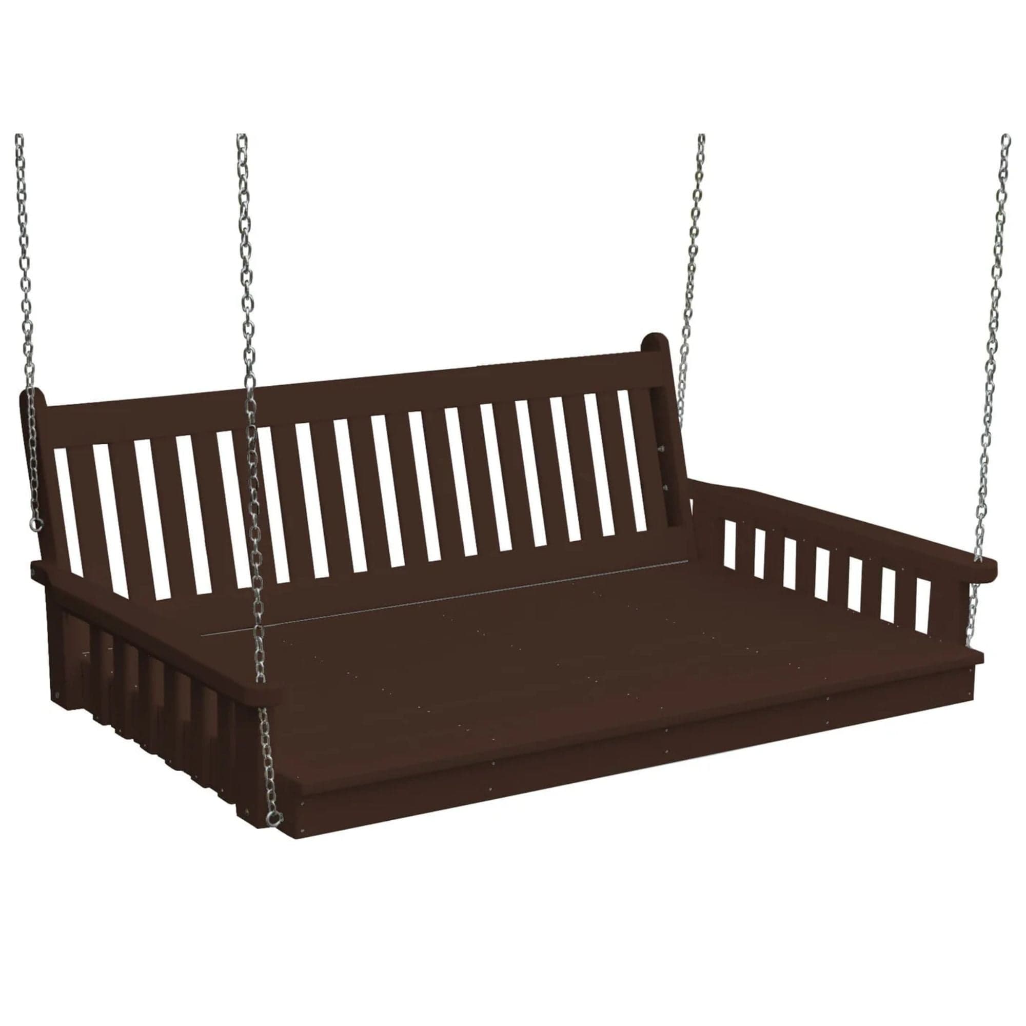Keystone Amish Co. 6 Foot Franklin Recycled Plastic Swing Bed, Tudor Brown