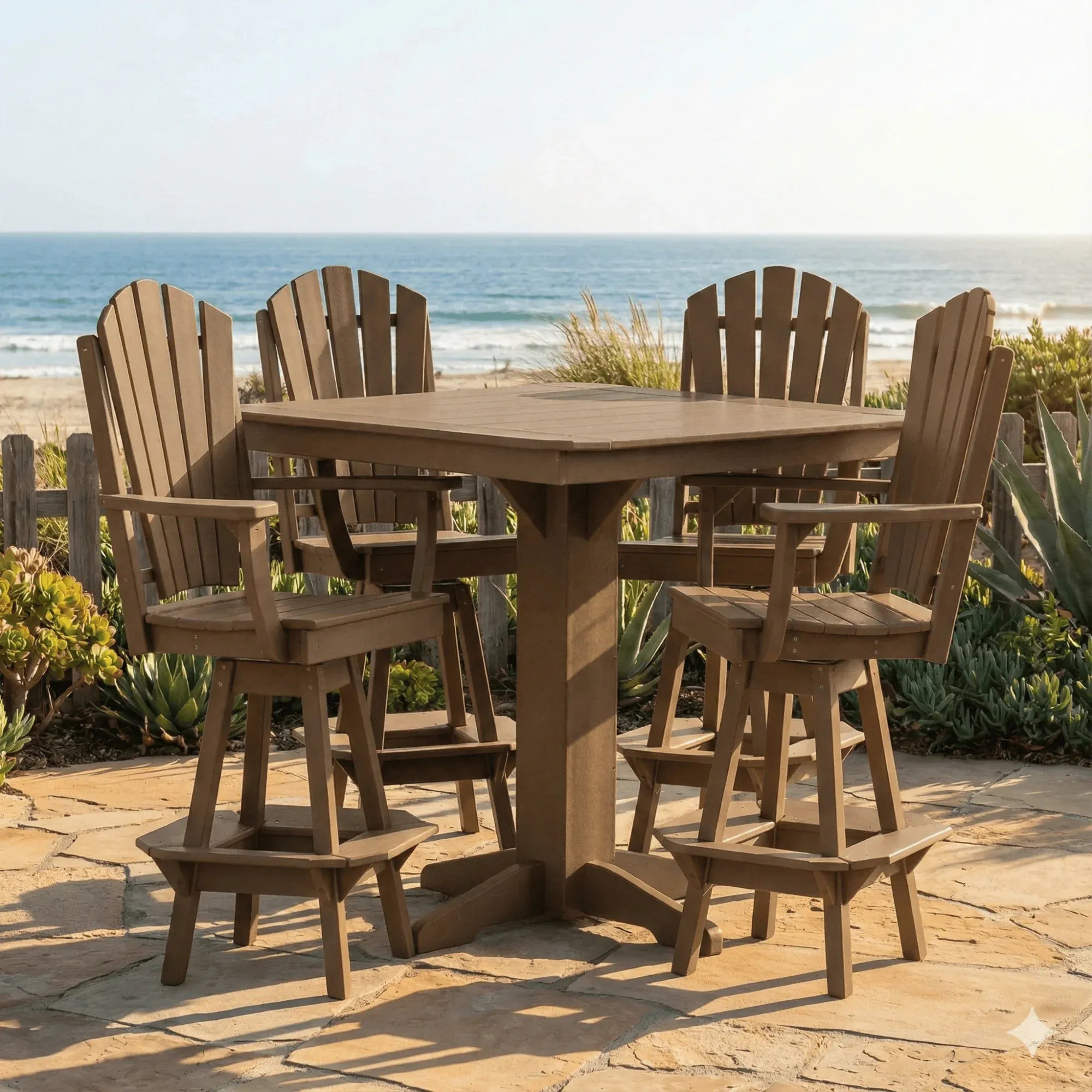 Keystone Amish Co. Sunburst 5-Piece Poly Bar-Height Dining Set