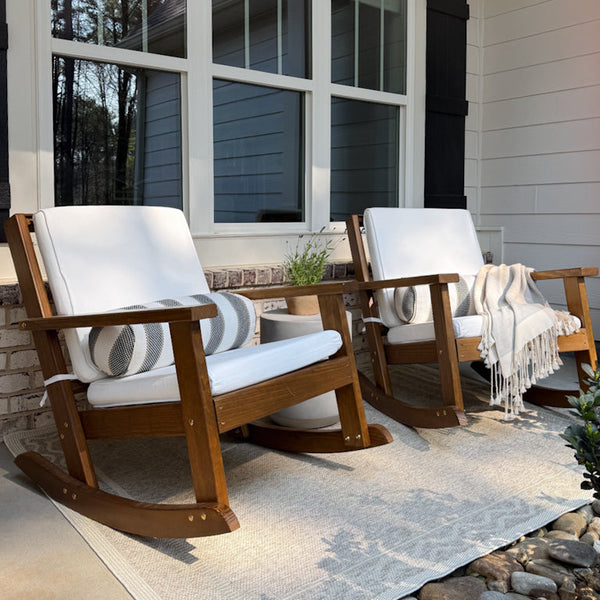 Amish Casual Deep Seated Outdoor Rocking Chair with Cushion