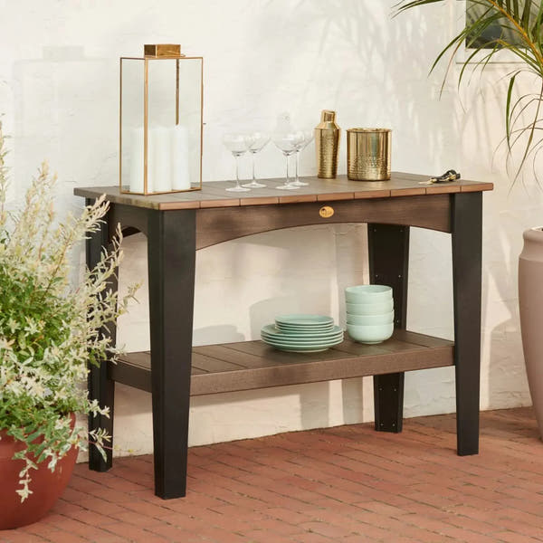 Island Buffet Table in Brazilian Walnut & Black