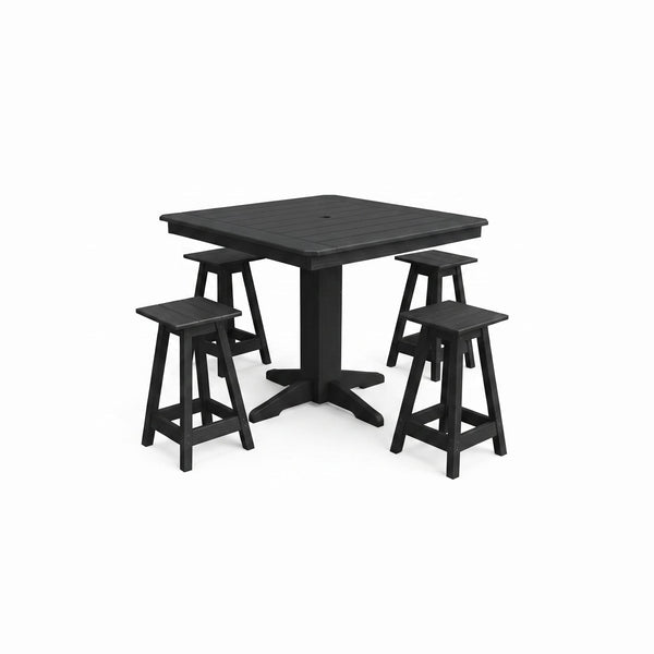 Keystone Amish Co. Riley 5-Piece Poly Counter Height Barstool Dining Set