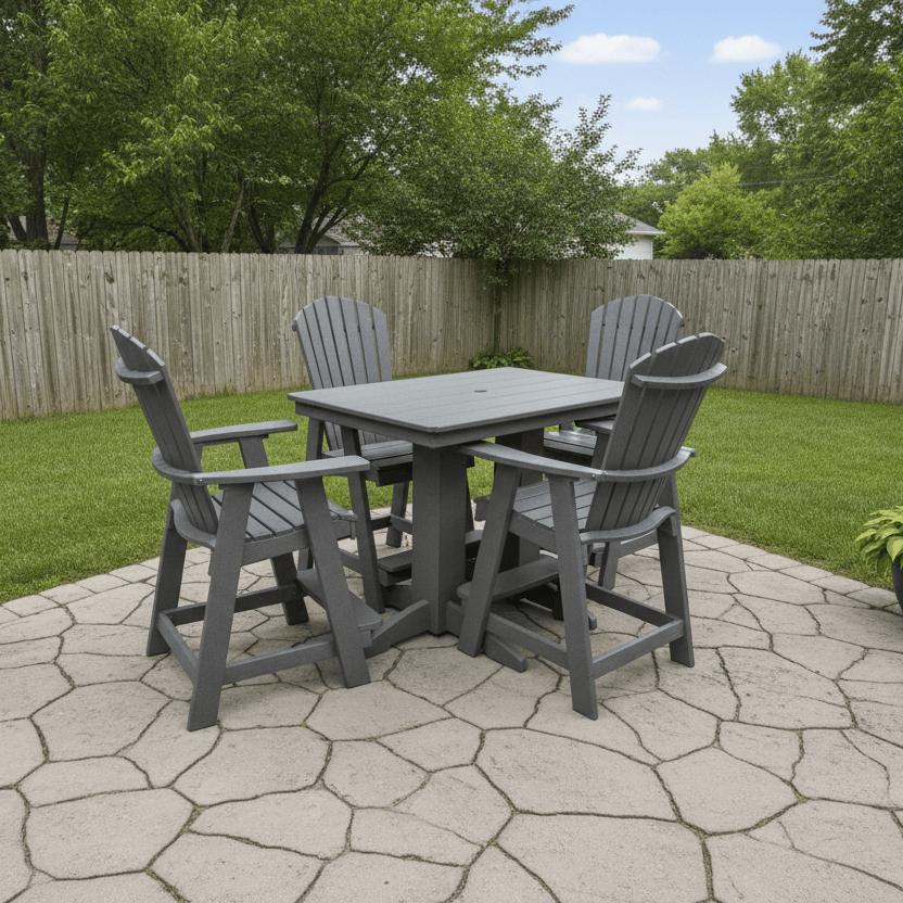 Keystone Amish Co. Sunburst 4-Person Counter Height Poly Dining Set