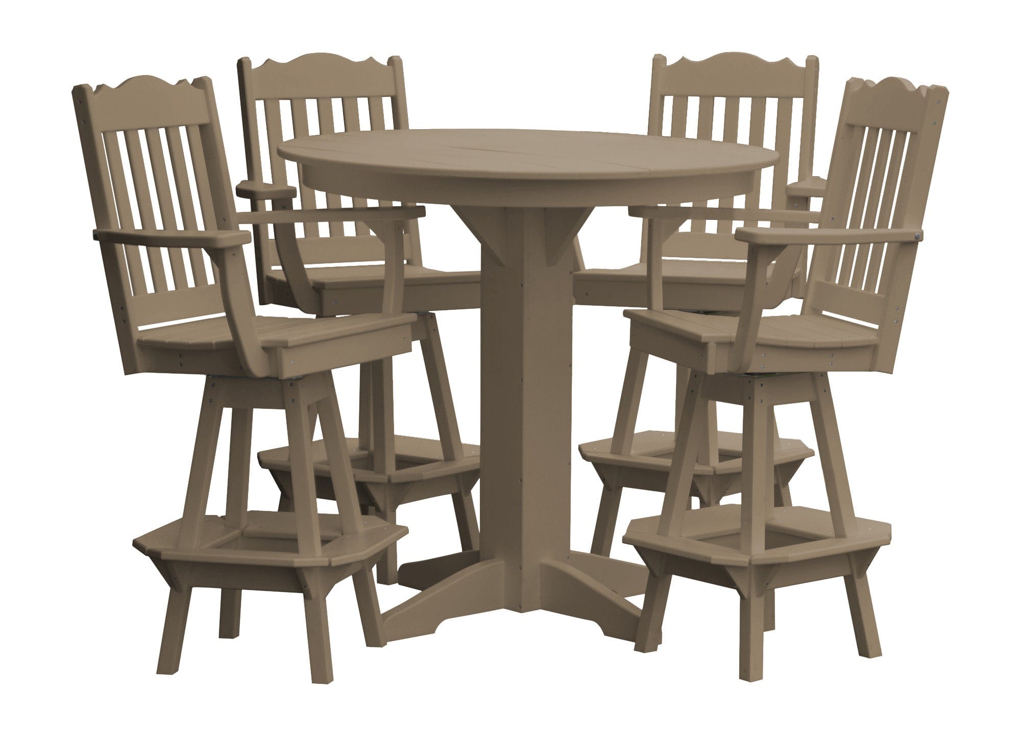 Keystone Amish Co. York 5-Piece Poly Bar Dining Set with Round Table