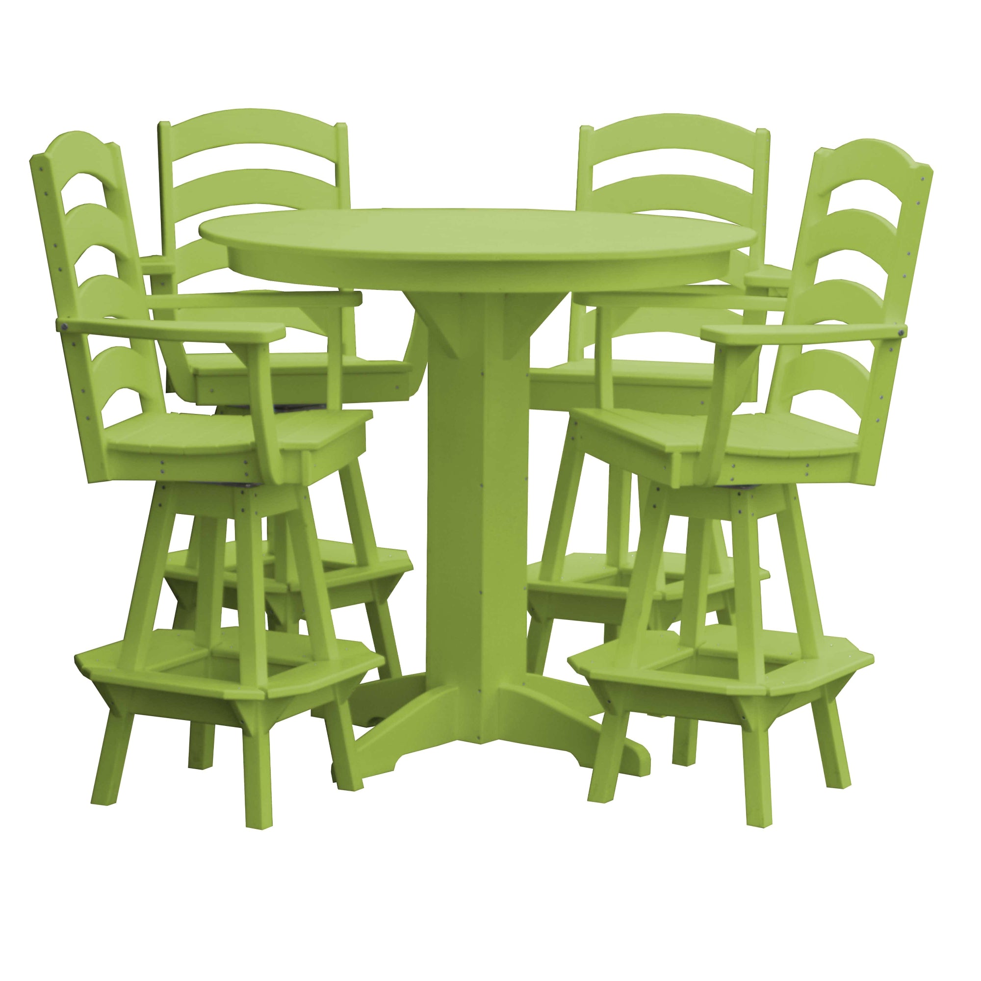 Keystone Amish Co. Poly Composite Josie 5-Piece Bar Dining Set with Round Table