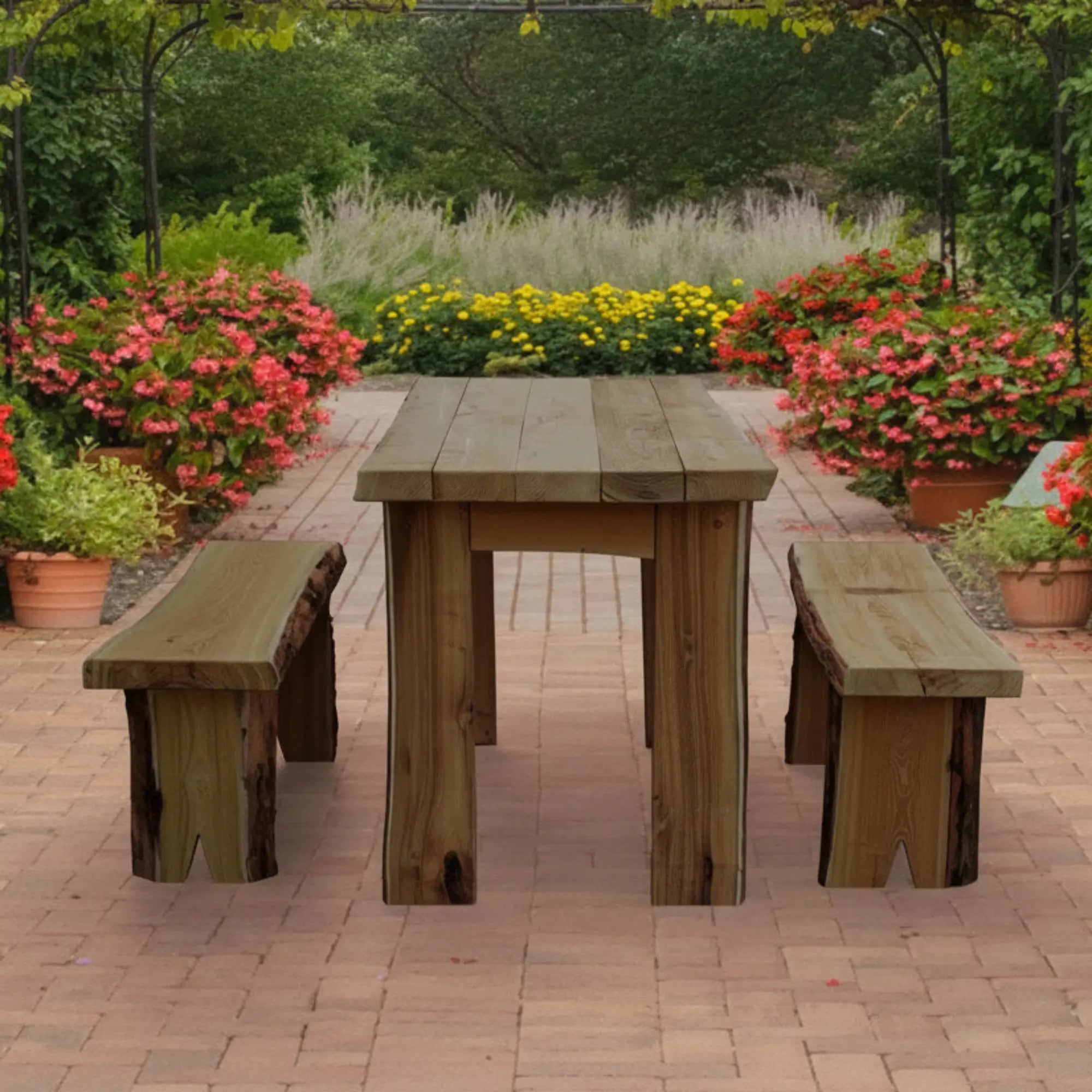 Keystone Amish Co. Brookwood Rustic Outdoor Dining Set