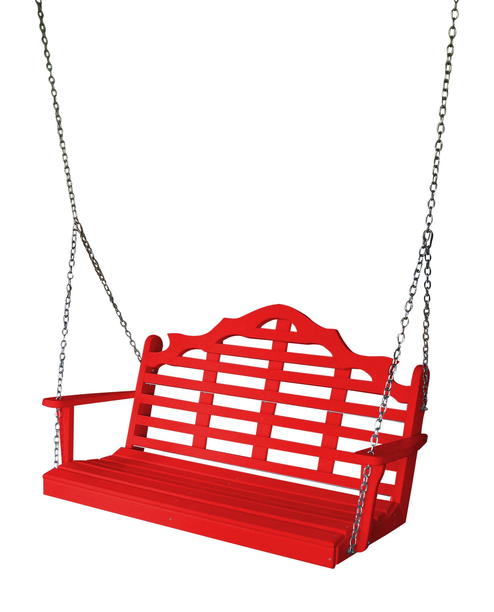 Keystone Amish Co. 4 Foot Milan Recycled Plastic Porch Swing, Bright Red