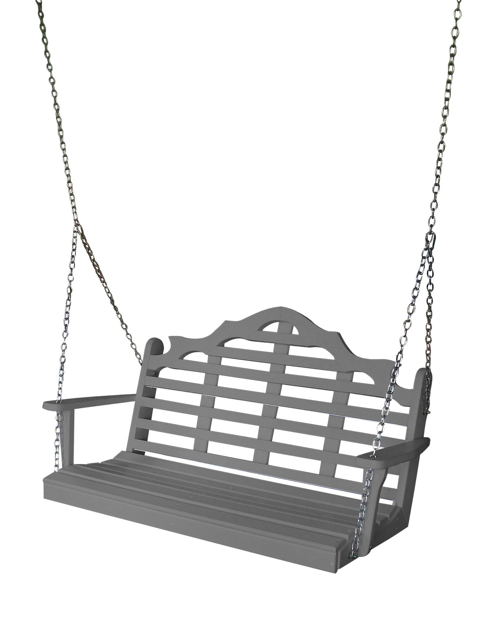 Keystone Amish Co. 4 Foot Milan Recycled Plastic Porch Swing, Dark Grey