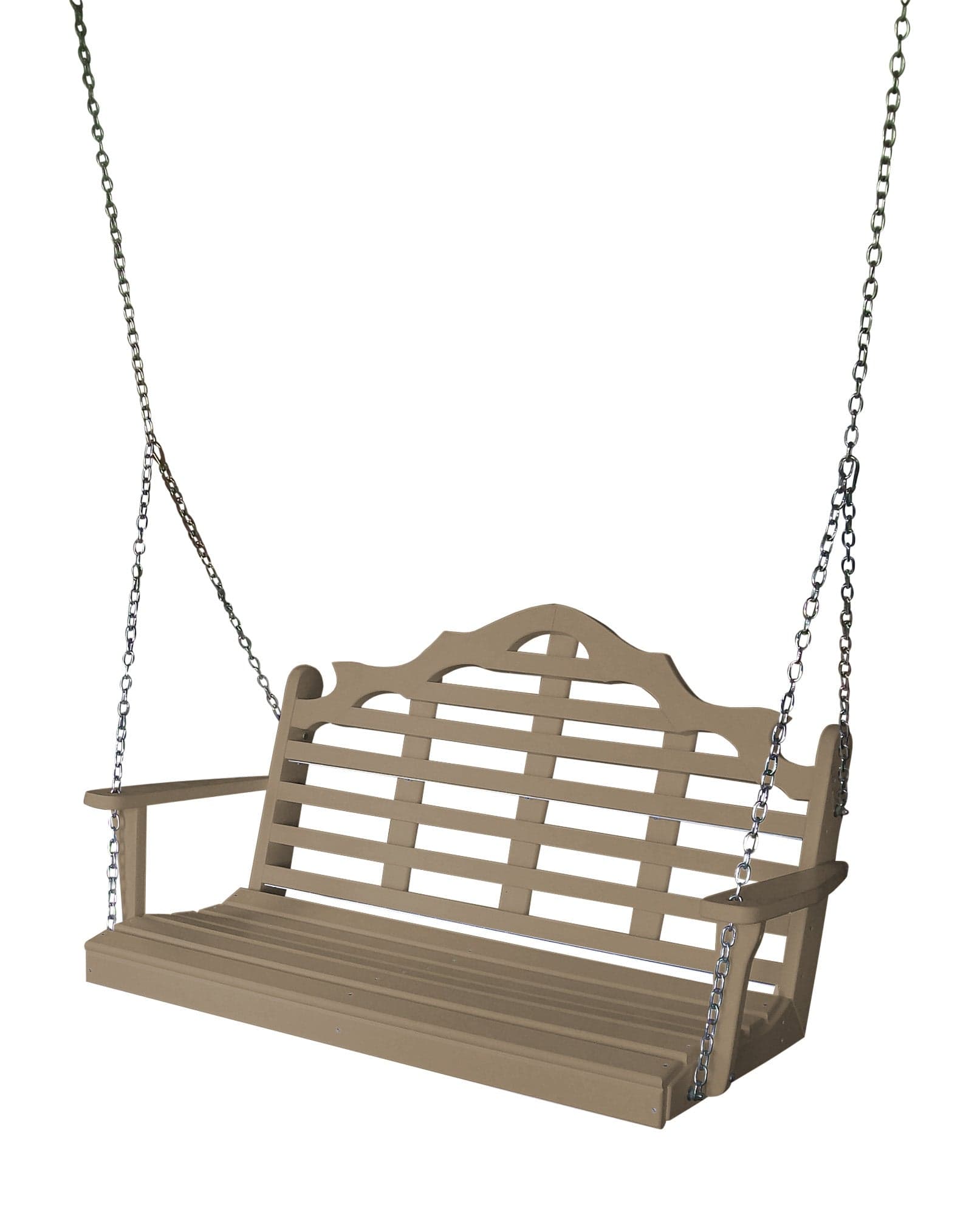 Keystone Amish Co. 5 Foot Milan Recycled Plastic Porch Swing, Weathered Wood