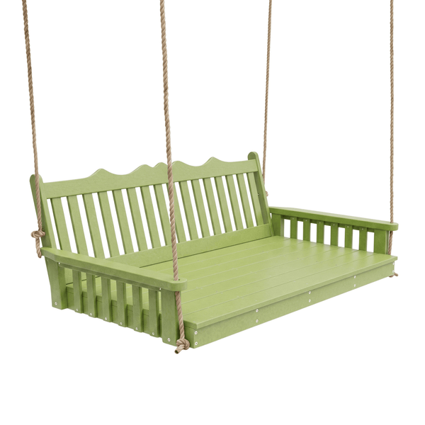 Keystone Amish Co. 6 Foot York Recycled Plastic Swing Bed, Tropical Lime