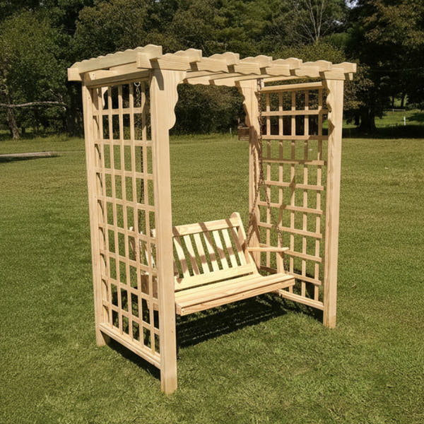 Heritage Lawncraft Bainbridge Pressure Treated Arbor with Swing
