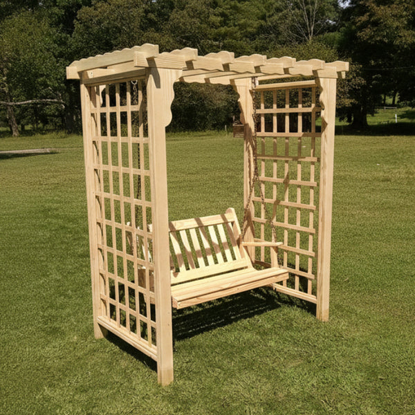 Heritage Lawncraft Bainbridge Pressure Treated Arbor with Swing