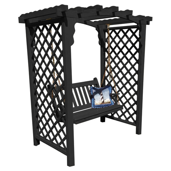 Heritage Lawncraft Newberry Wooden Garden Arbor With Swing