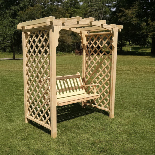 Heritage Lawncraft Newberry Wooden Garden Arbor With Swing