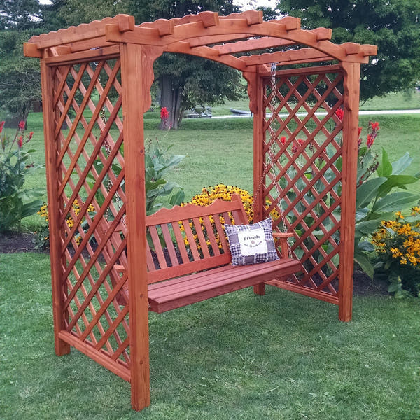 Heritage Lawncraft Newberry Cedar Garden Arbor with Swing