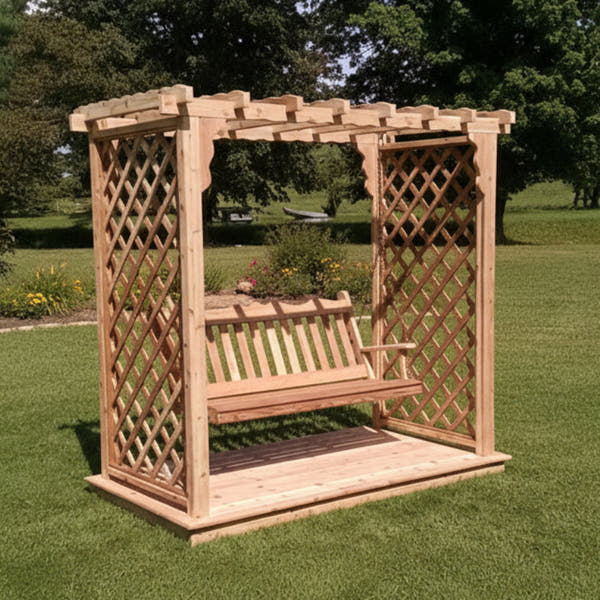 Heritage Lawncraft Manchester Cedar Garden Arbor with Swing