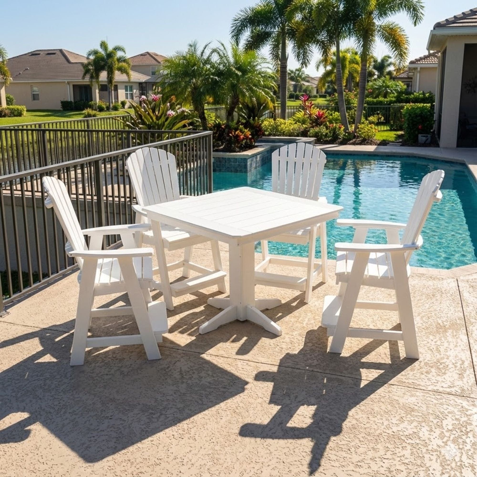 Keystone Amish Co. Sunburst 5-Piece Counter Height Poly Dining Set