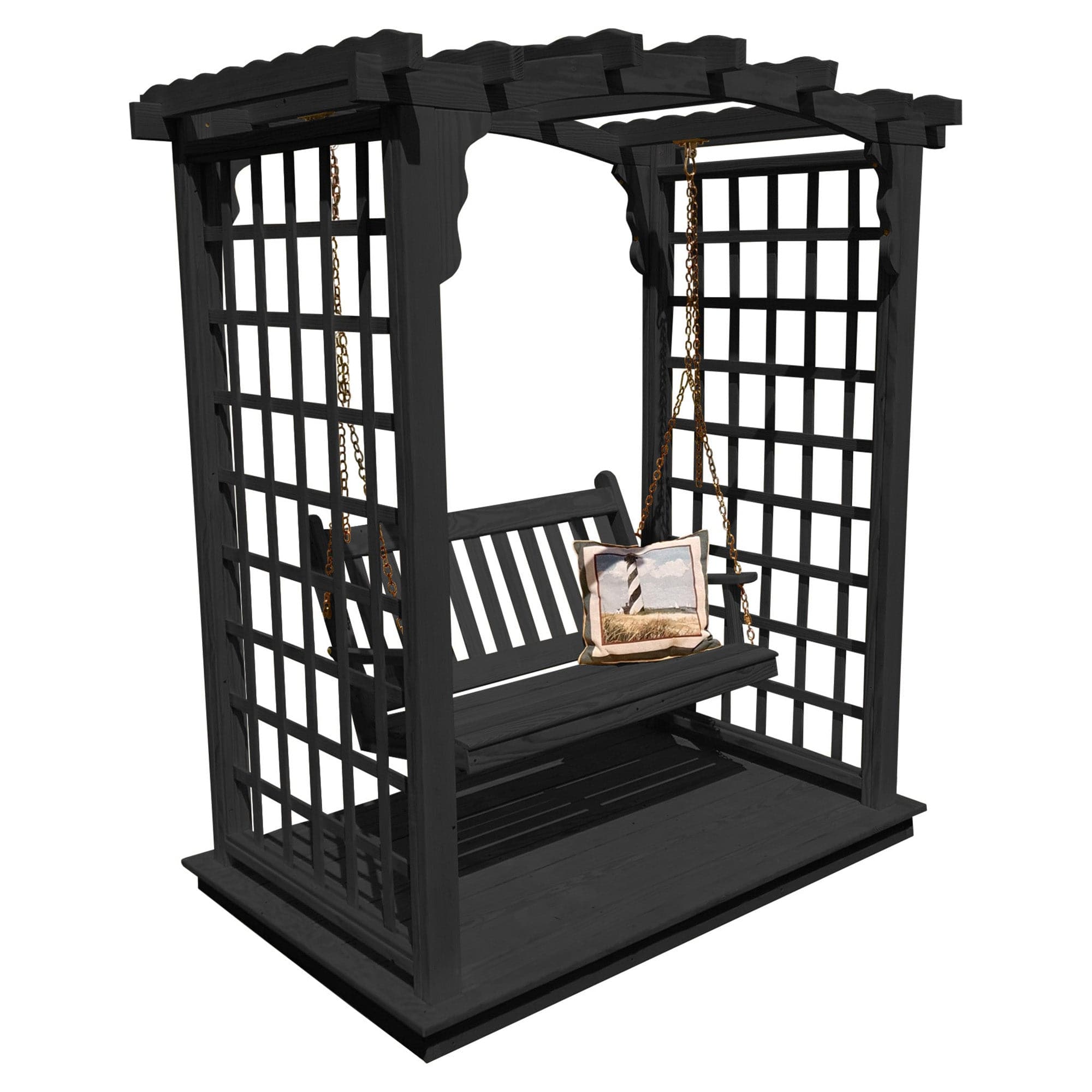 Heritage Lawncraft Cambridge Pressure Treated Arbor & Swing