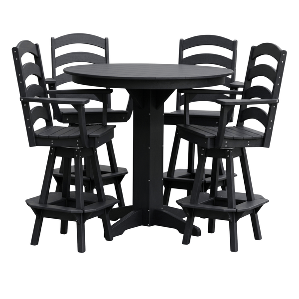 Keystone Amish Co. Poly Composite Josie 5-Piece Bar Dining Set with Round Table