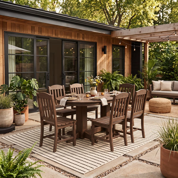 Keystone Amish Co. Classic 7-Piece Poly Lumber Oval Outdoor Dining Set
