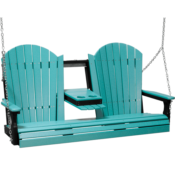 LuxCraft Adirondack 5-Foot Console Poly Composite Porch Swing