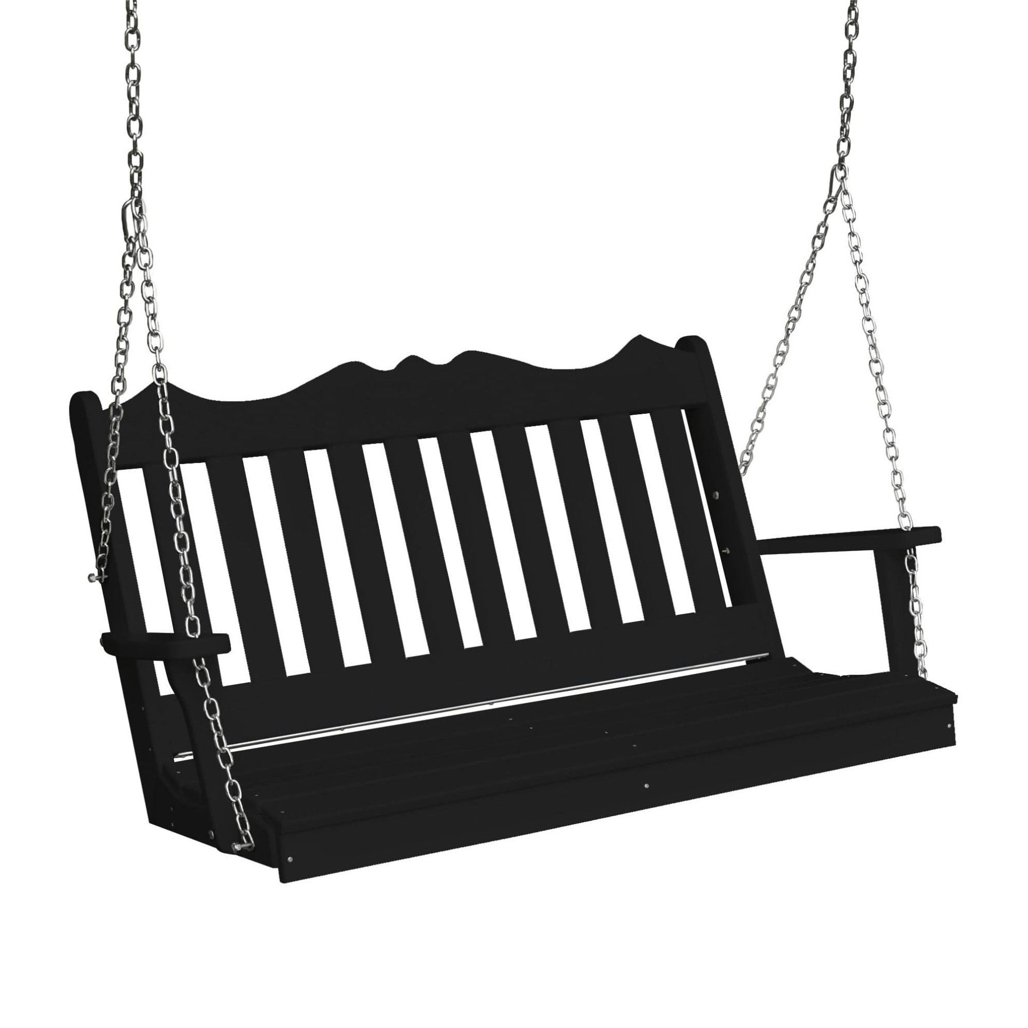Keystone Amish Co. 5 Foot York Composite Porch Swing, Black