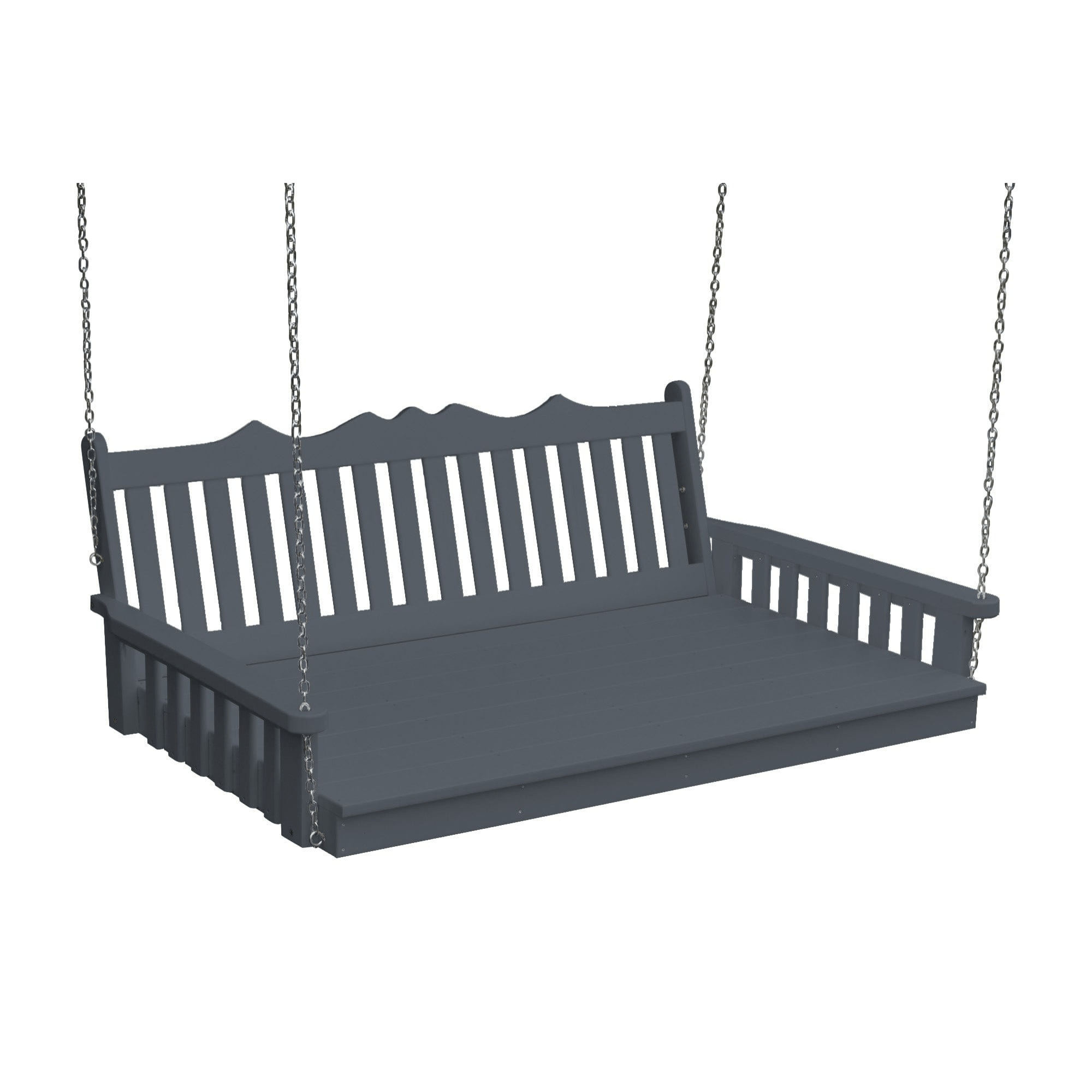 Keystone Amish Co. Twin York Recycled Plastic Swing Bed, Dark Gray