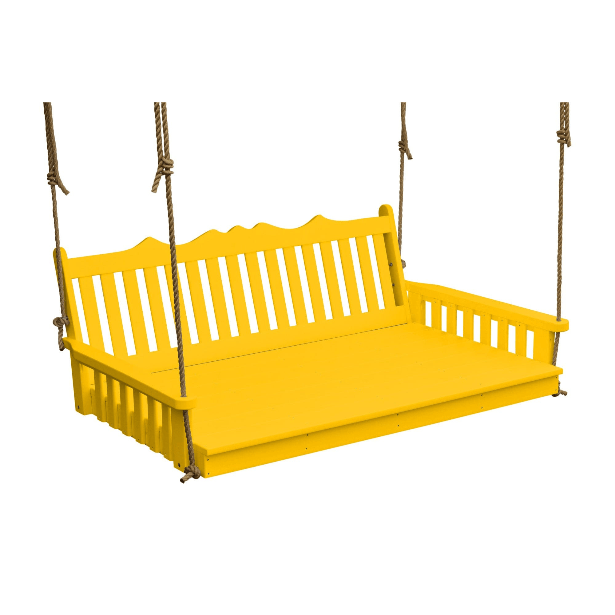 Keystone Amish Co. Twin York Recycled Plastic Swing Bed, Lemon Yellow