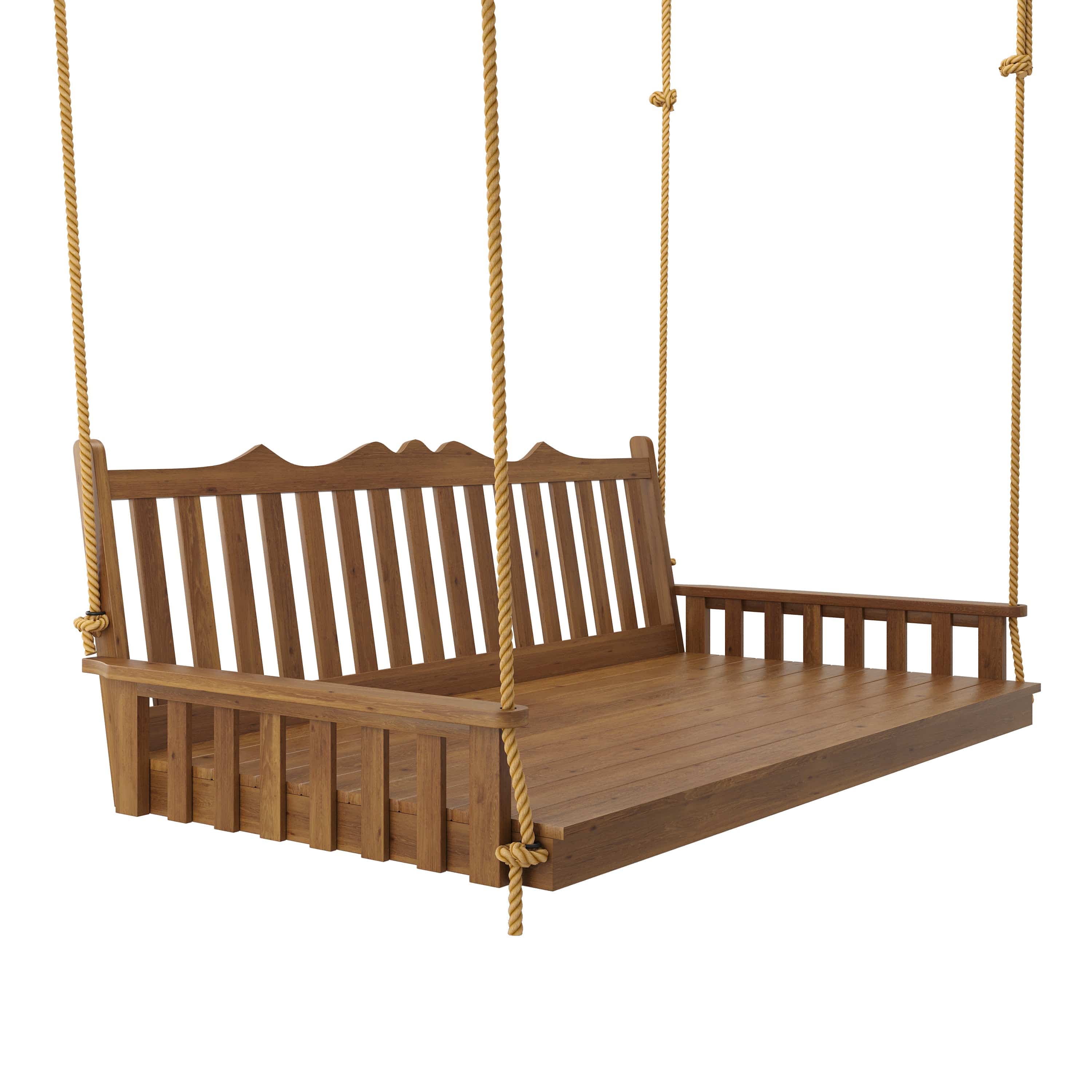 Keystone Amish Co. Twin York Red Cedar Swing Bed, Mushroom Stain