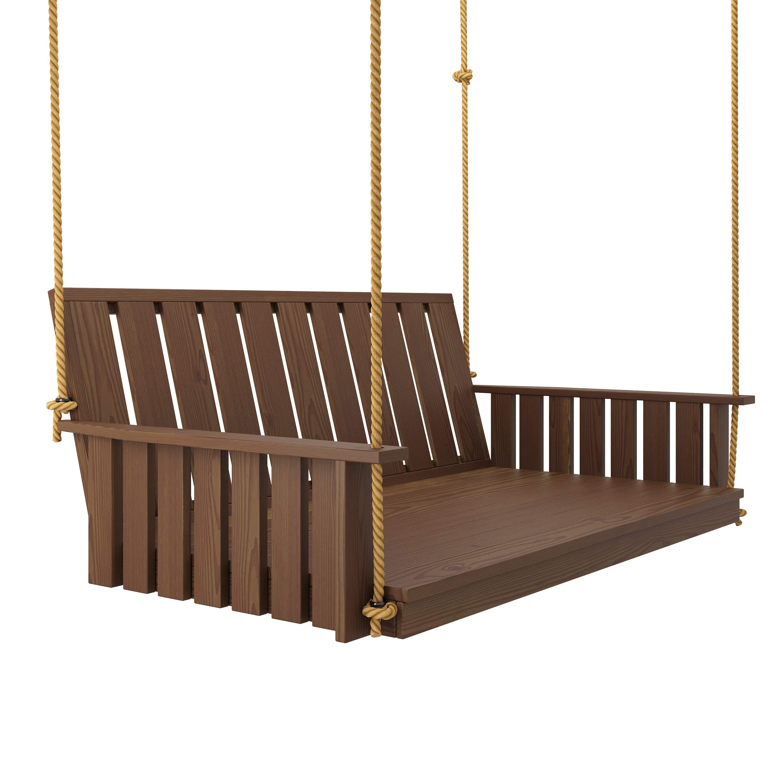 Keystone Amish Co. Twin The Weston Porch Swing Bed, Mushroom Stain