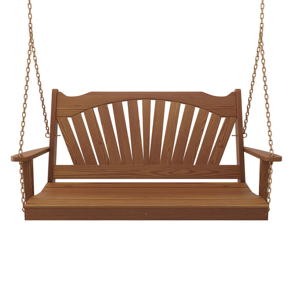 Keystone Amish Co. Sunburst Porch Swing, 6 Foot, Mushroom Stain