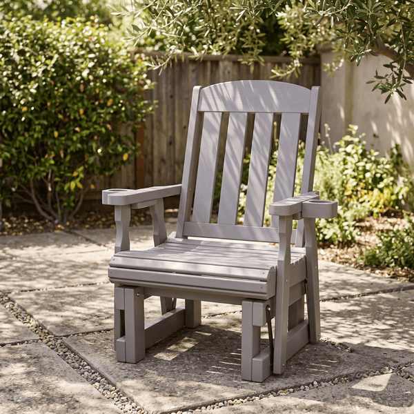 Amish Casual Heavy Duty 600 Lb High Back Mission Treated Glider Chair