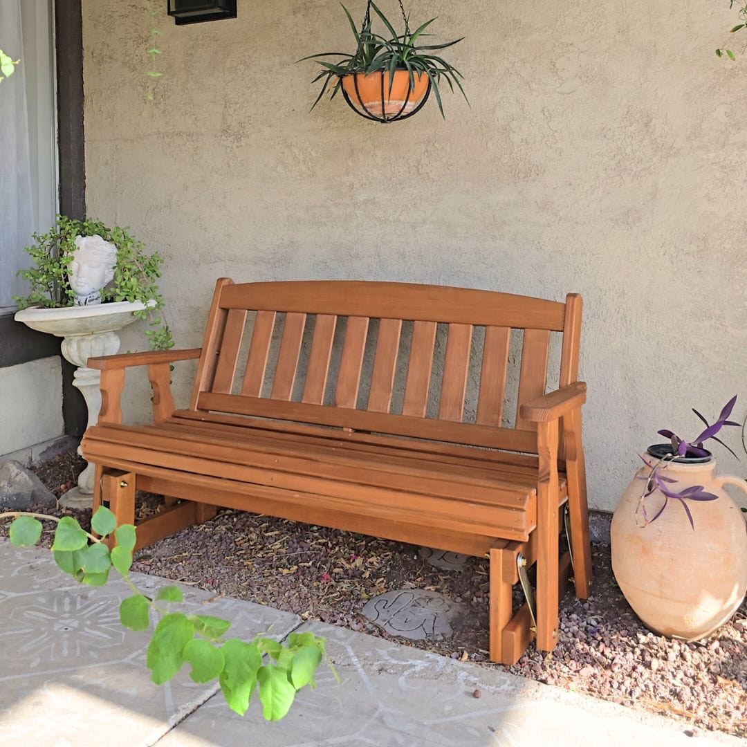 Amish Casual 4 Foot Mission Wood Porch Glider