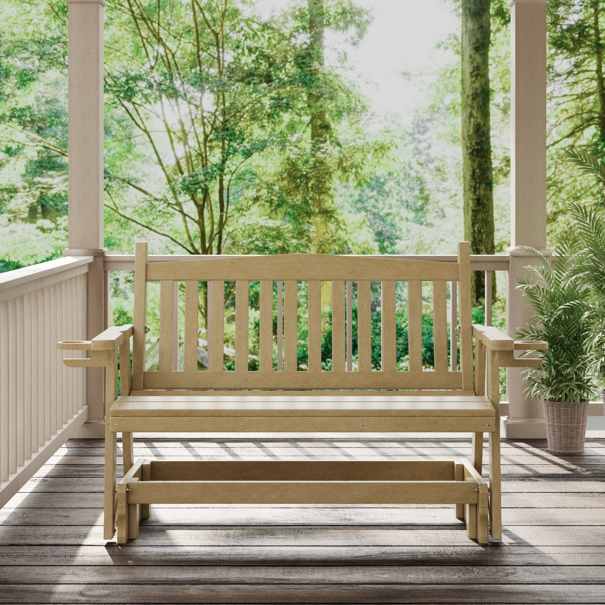 SimplyPoly Amish Made Mission Bench Patio Glider Two Seater