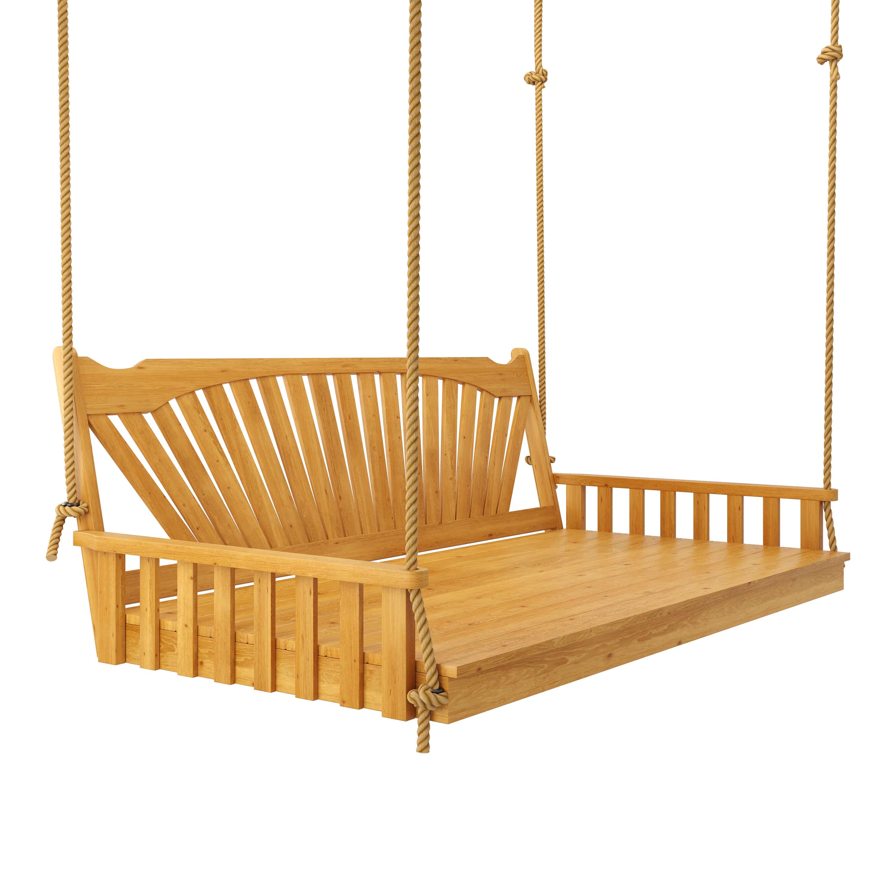 Keystone Amish Co. 6 Foot Sunburst Red Cedar Swing Bed, Natural Stain