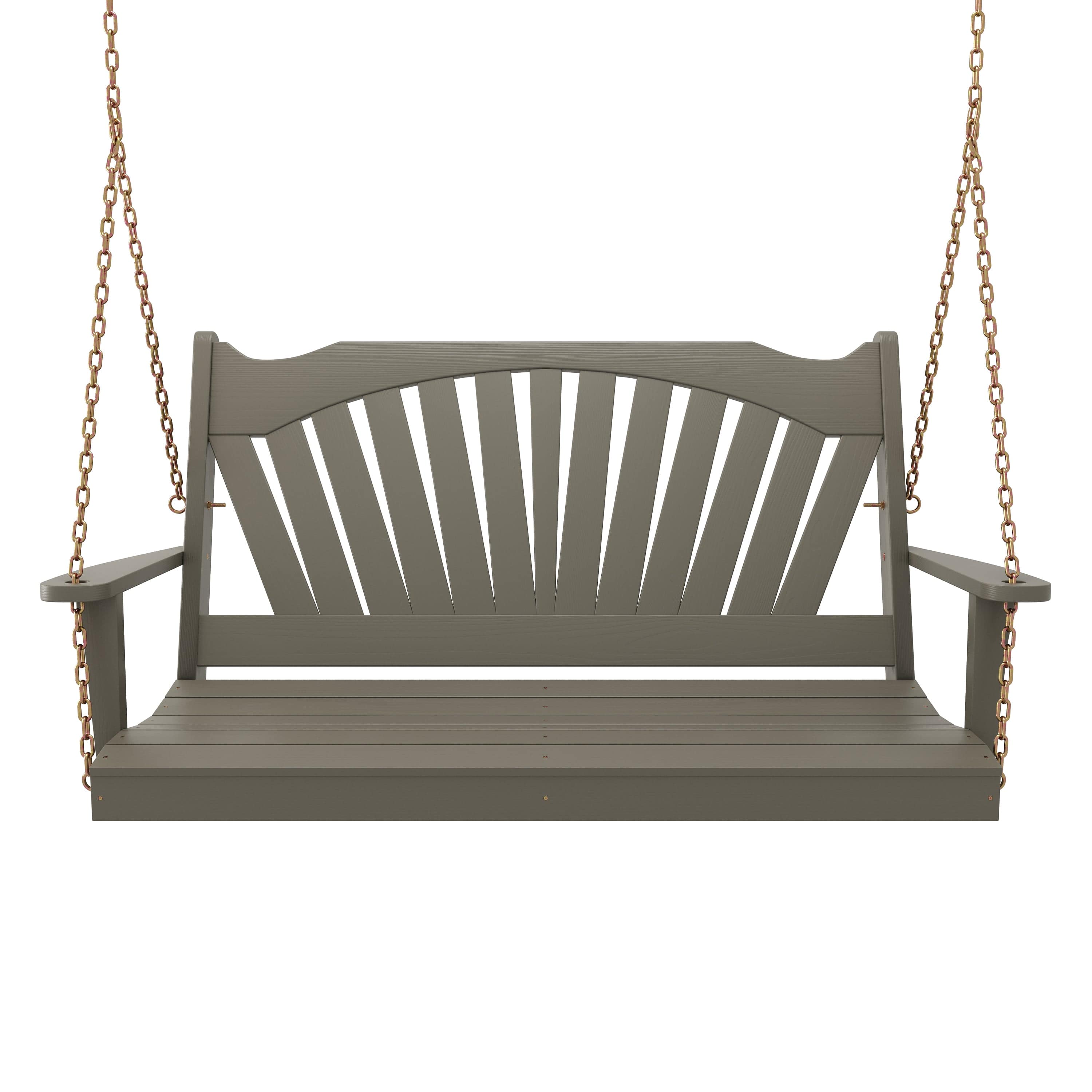 Keystone Amish Co. Sunburst Porch Swing, 5 Foot, Olive Grey