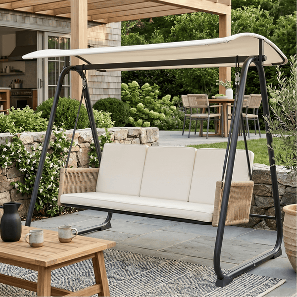 East Green Parker Patio Swing with Canopy Stand