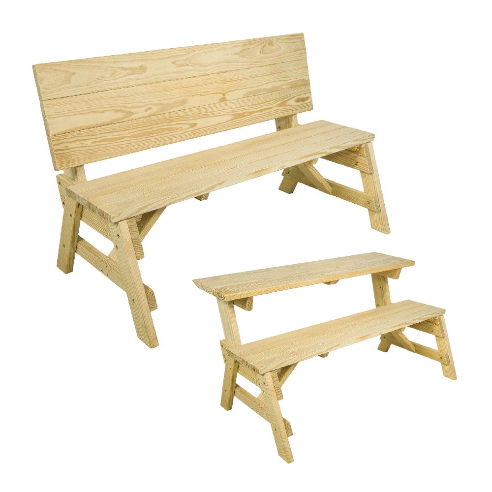 Amish Casual Heavy-Duty 2-in-1 Convertible Bench Picnic Table