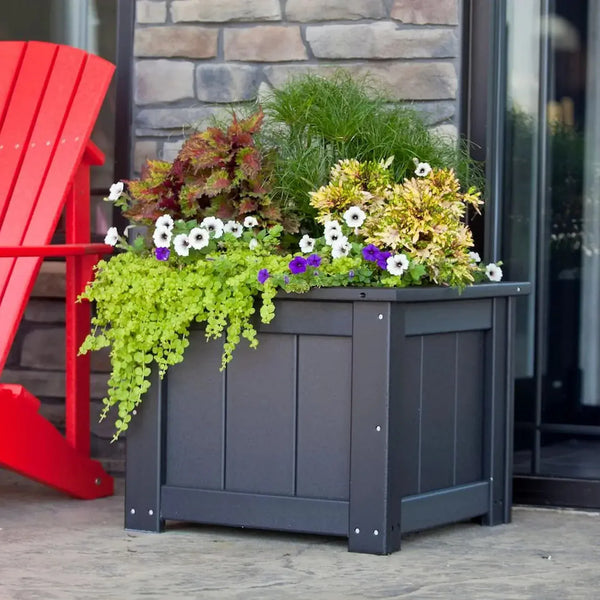 24" square planter in Black