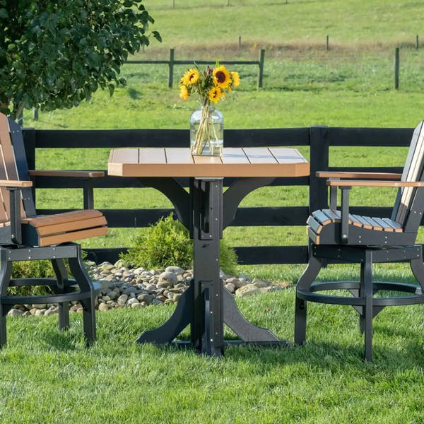 Square Table in Cedar & Black