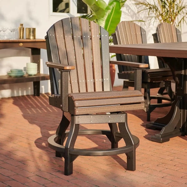 Adirondack Swivel Chair in Brazilian Walnut & Black