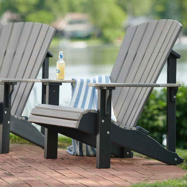 Poly Deluxe Adirondack Chairs in Coastal Gray & Black