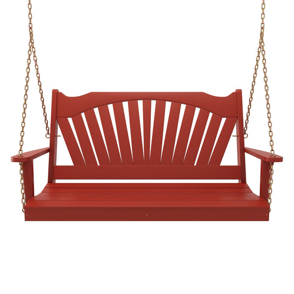 Keystone Amish Co. Sunburst Porch Swing, 4 Foot, Red