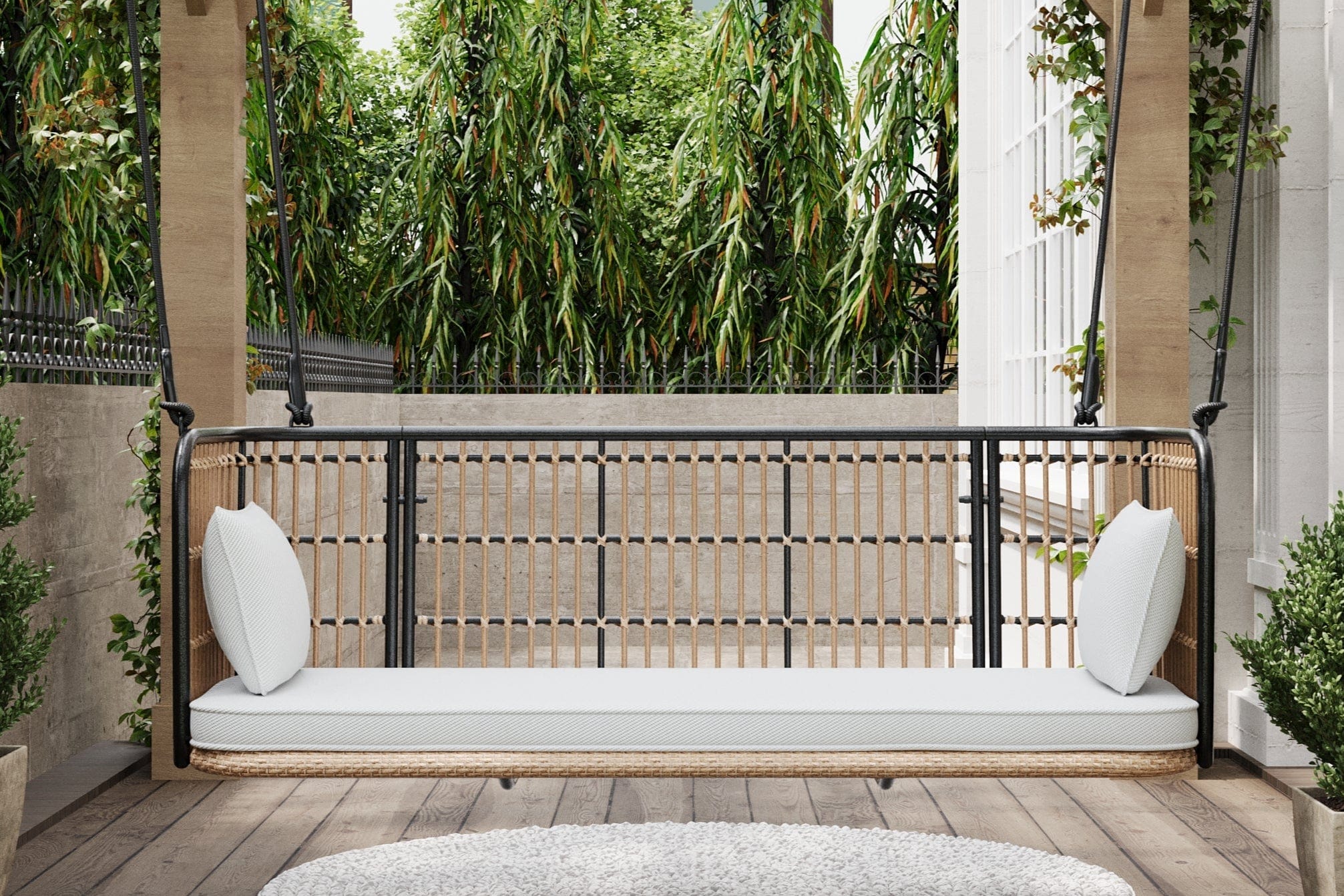 East Green Remy Porch Swing with Cushion