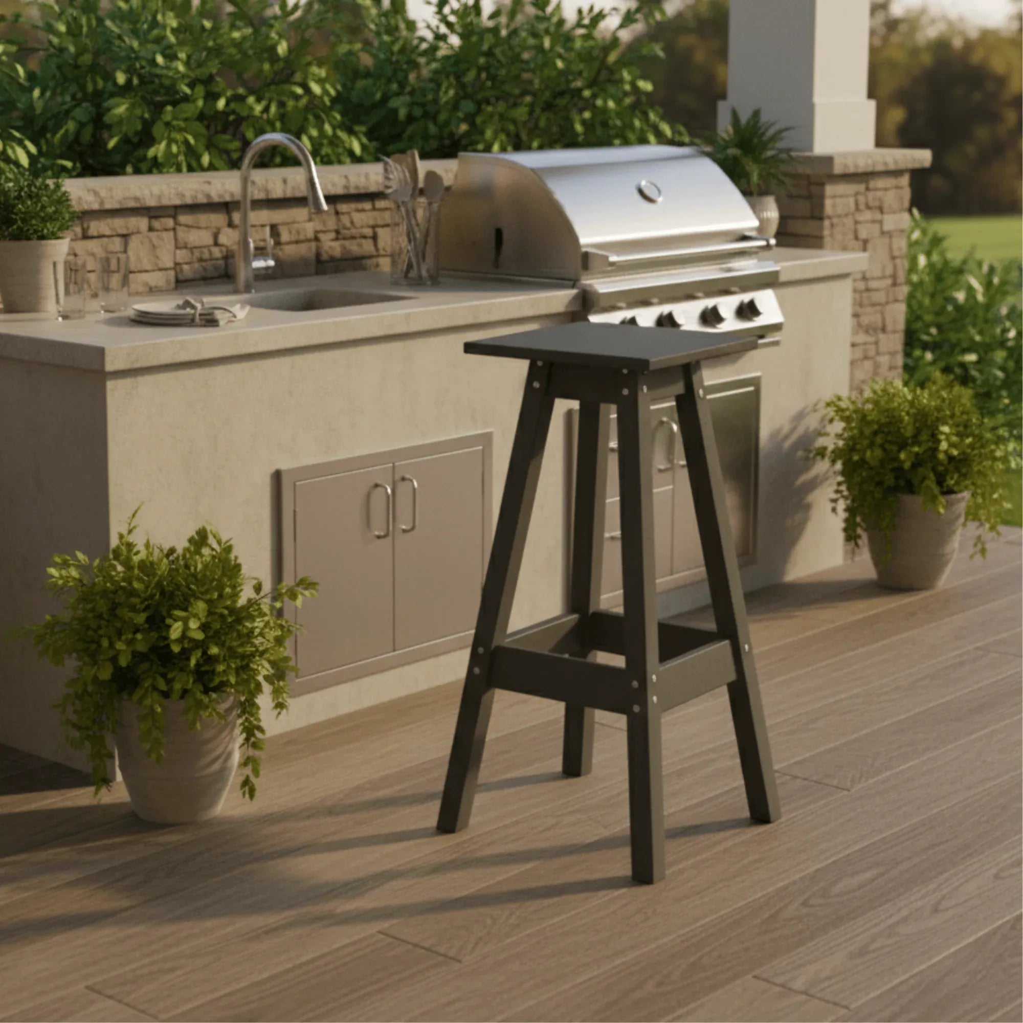 Keystone Amish Co. Poly Square Outdoor Bar Stool