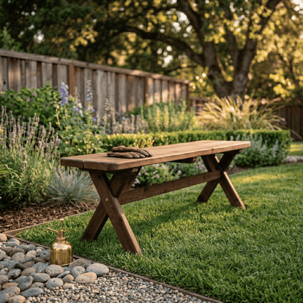 Keystone Amish Co. Red Cedar Crossleg Outdoor Bench