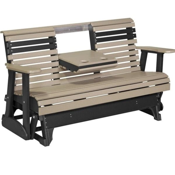 LuxCraft Rollback Console 5-Foot Poly Composite Patio Glider