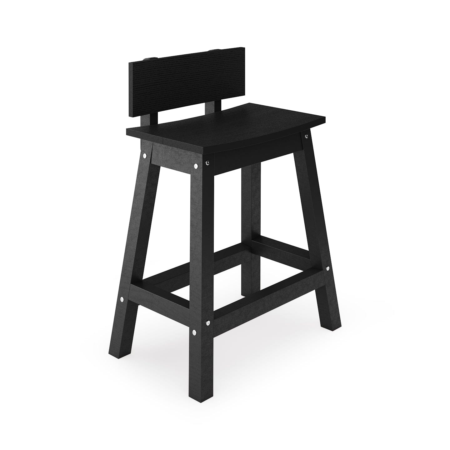 SoPoly Saddle Poly Counter Height Bar Stool with Back
