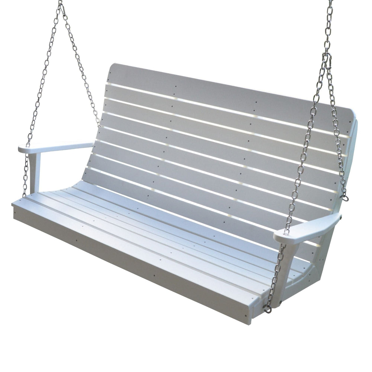 Keystone Amish Co. 5 Foot Salem Composite Poly Porch Swing, Bright Whi